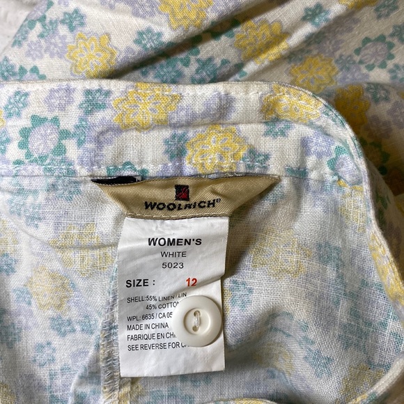 Woolrich Floral Print Linen Blend Skirt - Picture 4 of 7